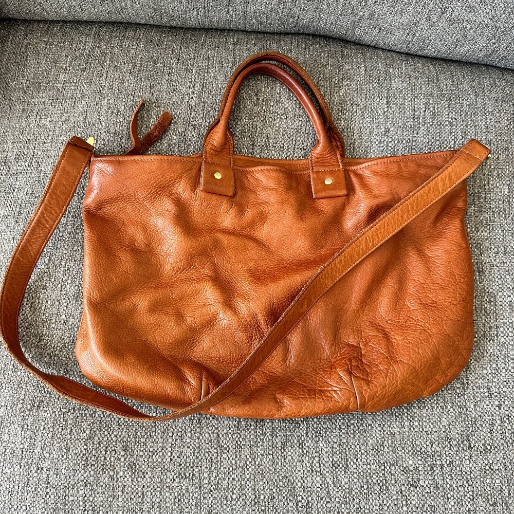 Clare V Leather Messenger Bag Gem